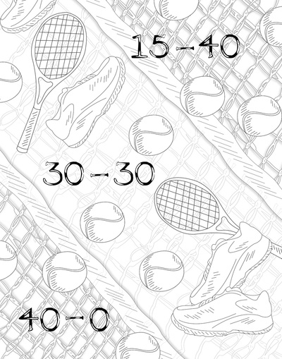 Illustration of Tennis Sport Scene