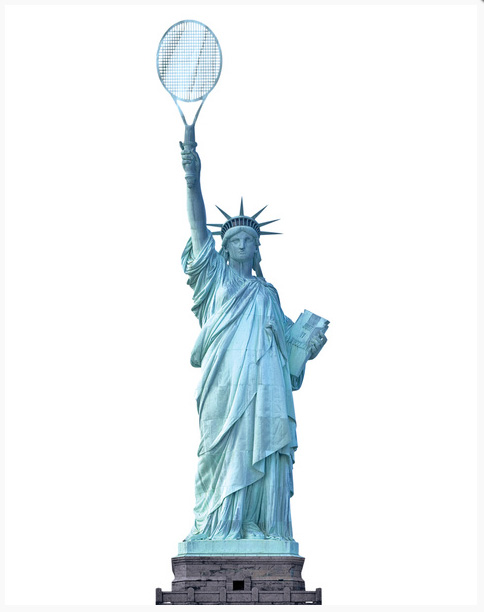 Statue of Liberty with Tennis Racquet