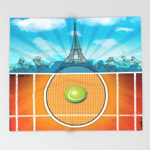 paris-tennis-throw-blankets