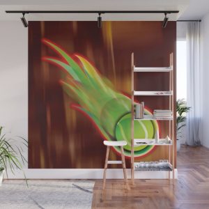 tennis-ball-on-fire-wall-murals