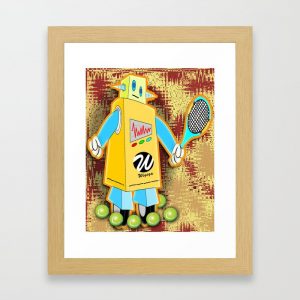 tennis-robot-with-racquet-framed-prints